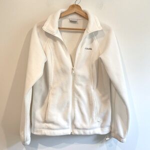 Columbia full zip white fleece size medium